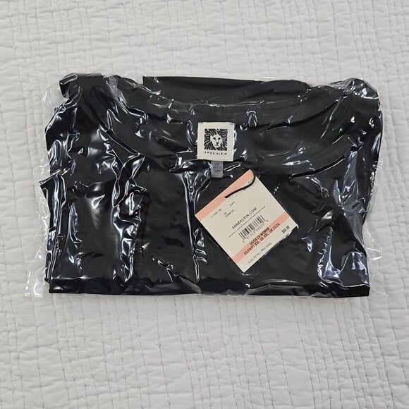 NEW Ann Klein Blouse Women's 2X Black V Neck Short Sleeve NWT Rivets Oversized - Picture 16 of 16